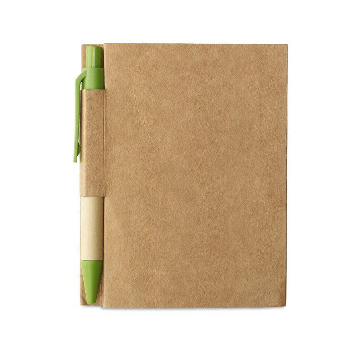 Recycled notebook with pen