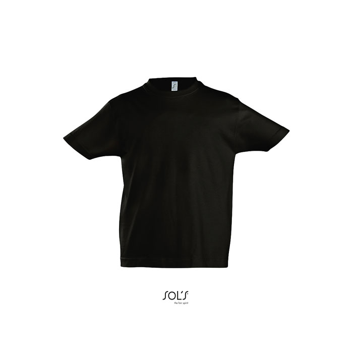 IMPERIAL KIDS T-shirt with logo Kids heavy T-shirt with logo in 190g/m², reinforced neck seam, ribbed collar with elastane. 2-6 years with side seam and tubular knit from 8 years. Fabric details: 190g/m2 single jersey, 100% semi-combed ring spun cotton. OEKO-TEX. Only sold with print. Sizes - 2 yrs: 86-94cm (M), 4 yrs: 96-104cm (L), 6 yrs: 106-116cm (XL), 8 yrs: 118-128cm (XXL), 10 yrs: 130-140cm (3XL), 12 yrs: 142-152cm (4XL). We use different printing techniques to add your logo. Depending on the surface we can use embroidery, engraving, 360° imprint or screenprint.
