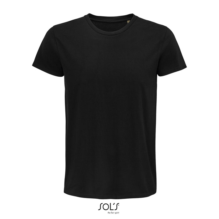 PIONEER men's t-shirt with logo Men's T-shirt with your logo in organically grown cotton. Natural surface for a softer and more comfortable feel, ribbed cotton collar, taped neck seam, tubular knit. No-Label. Fabric details: 175g/m², single jersey in 100% organically grown cotton. OEKO-TEX. Only sold with print. We use different printing techniques to add your logo. Depending on the surface we can use embroidery, engraving, 360° imprint or screenprint.