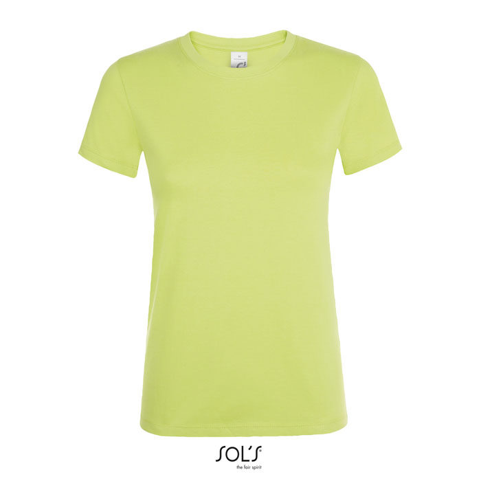 REGENT WOMENS t-shirt with logo T-shirt with logo in single jersey with modern fitted cut. Taped neck seam, ribbed collar, side seam. Good results when ironed. Fabric details: 150g/m² single jersey, 100% semi-combed ring spun cotton. OEKO-TEX. Only sold with print. We use different printing techniques to add your logo. Depending on the surface we can use embroidery, engraving, 360° imprint or screenprint.