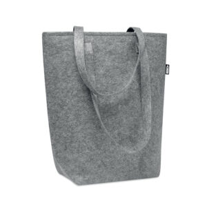 Tote bag with logo TASLO Tote bag with logo in RPET with long handles and bottom gussets. Recycled shopping bag in RPET. Depending on the surface we can use embroidery, engraving, 360° imprint or screen print.