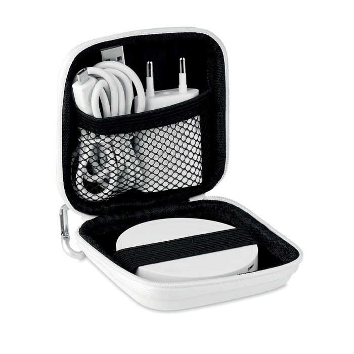 Powerbank with logo WIRELESS PLATO SET