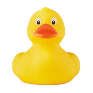 Gadget with logo Duck bath. Gadget with logo in PVC medium size. Can be squeezed to relieve stress. Depending on the surface we can use embroidery, engraving, 360° imprint or screenprint.