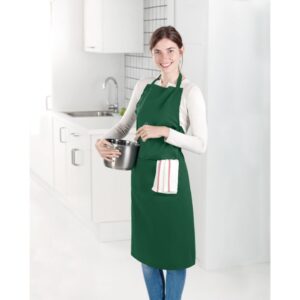 Kitchen gadget with logo Apron FITTED KITAB Custom printed aprons to show off your logo at picnics and company events. An affordable giveaways that will get used! With 2 front pockets in 10% cotton/90%polyester, 190gr/m². Produced under a certified standard for the use of harmful substances in textile. Magnus Business Gifts is your partner for merchandising, gadgets or unique business gifts since 1967. Certified with Ecovadis gold 2022!