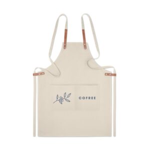 Kitchen gadget with logo Apron NAGPUR Custom printed aprons to show off your logo at picnics and company events. Adjustable kitchen apron with 2 front pockets in 340 gr/m² organic cotton/canvas. An affordable giveaways that will get used! Produced under a certified standard for the use of harmful substances in textile. Presented in individual box. Magnus Business Gifts is your partner for merchandising, gadgets or unique business gifts since 1967. Certified with Ecovadis gold 2022!