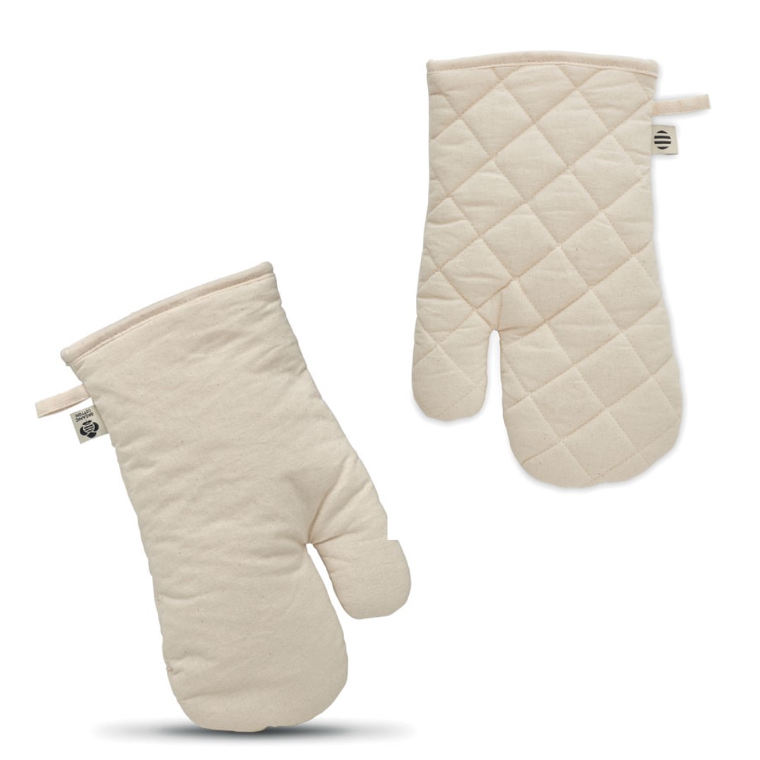 Kitchen gadget with logo Glove NEVON Branded with your logo to the front these soft gloves are the perfect giveaway for any food related business. Organic cotton kitchen oven glove. 170 gr/m². Produced under a certified standard for the use of harmful substances in textile. Magnus Business Gifts is your partner for merchandising, gadgets or unique business gifts since 1967. Certified with Ecovadis gold 2022!