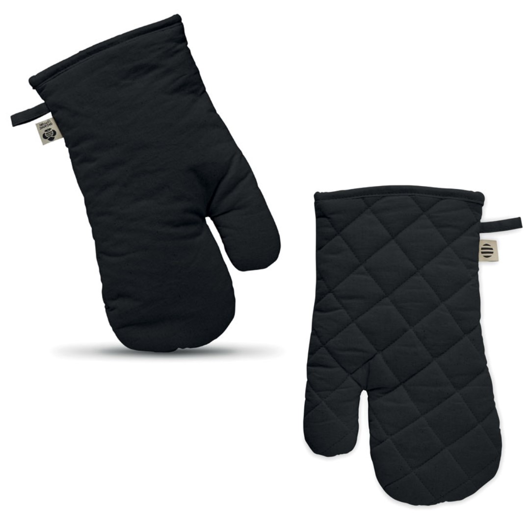 Kitchen gadget with logo Glove NEVON Branded with your logo to the front these soft gloves are the perfect giveaway for any food related business. Organic cotton kitchen oven glove. 170 gr/m². Produced under a certified standard for the use of harmful substances in textile. Magnus Business Gifts is your partner for merchandising, gadgets or unique business gifts since 1967. Certified with Ecovadis gold 2022!
