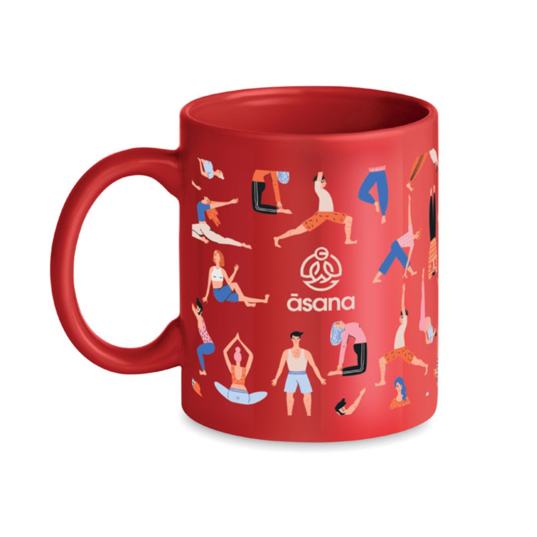 Mug with logo DUBLIN TONE Mug with logo made out of classic ceramic. Available in many colors. Volume capacity 300 ml. Depending on the surface we can use embroidery, engraving, 360° imprint or screen print.
