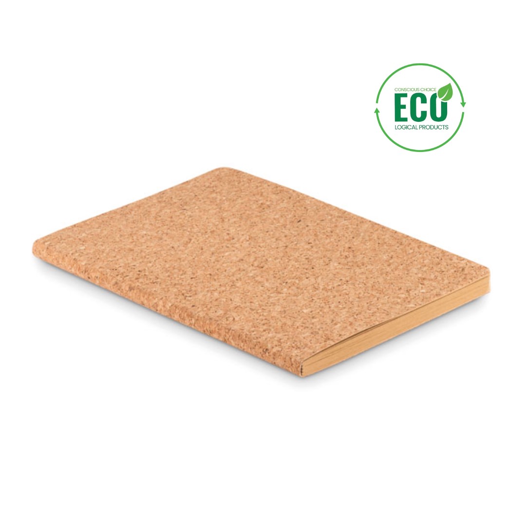 Notebook with logo A5 NOTECORK A5 notebook with logo and soft cork cover. Cork is 100% natural material. Case-bound. 192 lined recycled paper pages (96 sheets). Due to its structural nature and surface porosity the final print result per item may have deviations. Depending on the surface we can use embroidery, engraving, 360° imprint or screen print. Magnus Business Gifts anticipated on what society expects today: focus on corporate social responsibility. Combined with our top service, if required, without extra service for low budget solutions. Magnus Business Gifts is your partner for merchandising, gadgets or unique business gifts since 1967. Certified with Ecovadis gold 2022!