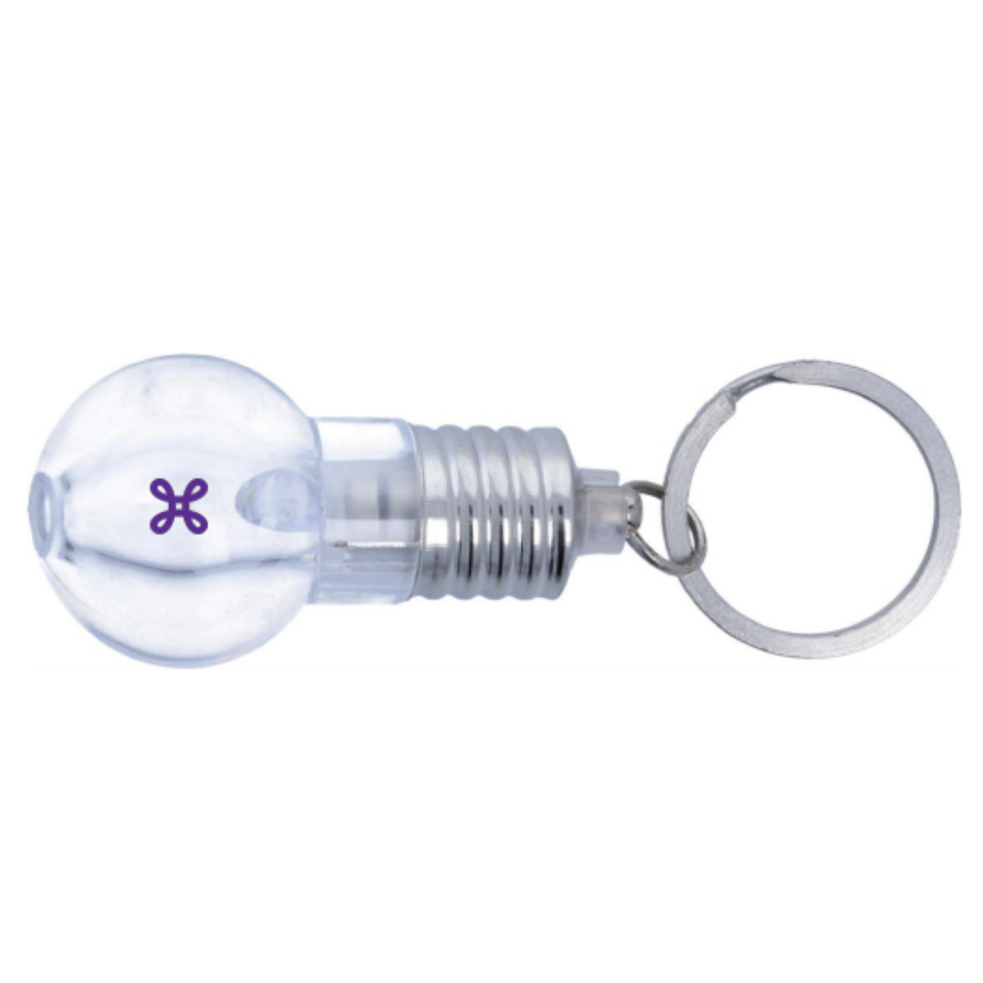 Gadget with logo Key ring ILUMIX Light bulb key ring with white LED light. 3 cell batteries included. Each in a gift box. Available color: Transparent Dimensions: 9X3X2,9 CM Width: 3 cm Length: 9 cm Height: 2.9 cm Volume: 0.111 cdm3 Gross Weight: 0.028 kg Net Weight: 0.02 kg Magnus Business Gifts is your partner for merchandising, gadgets or unique business gifts since 1967. Certified with Ecovadis gold!