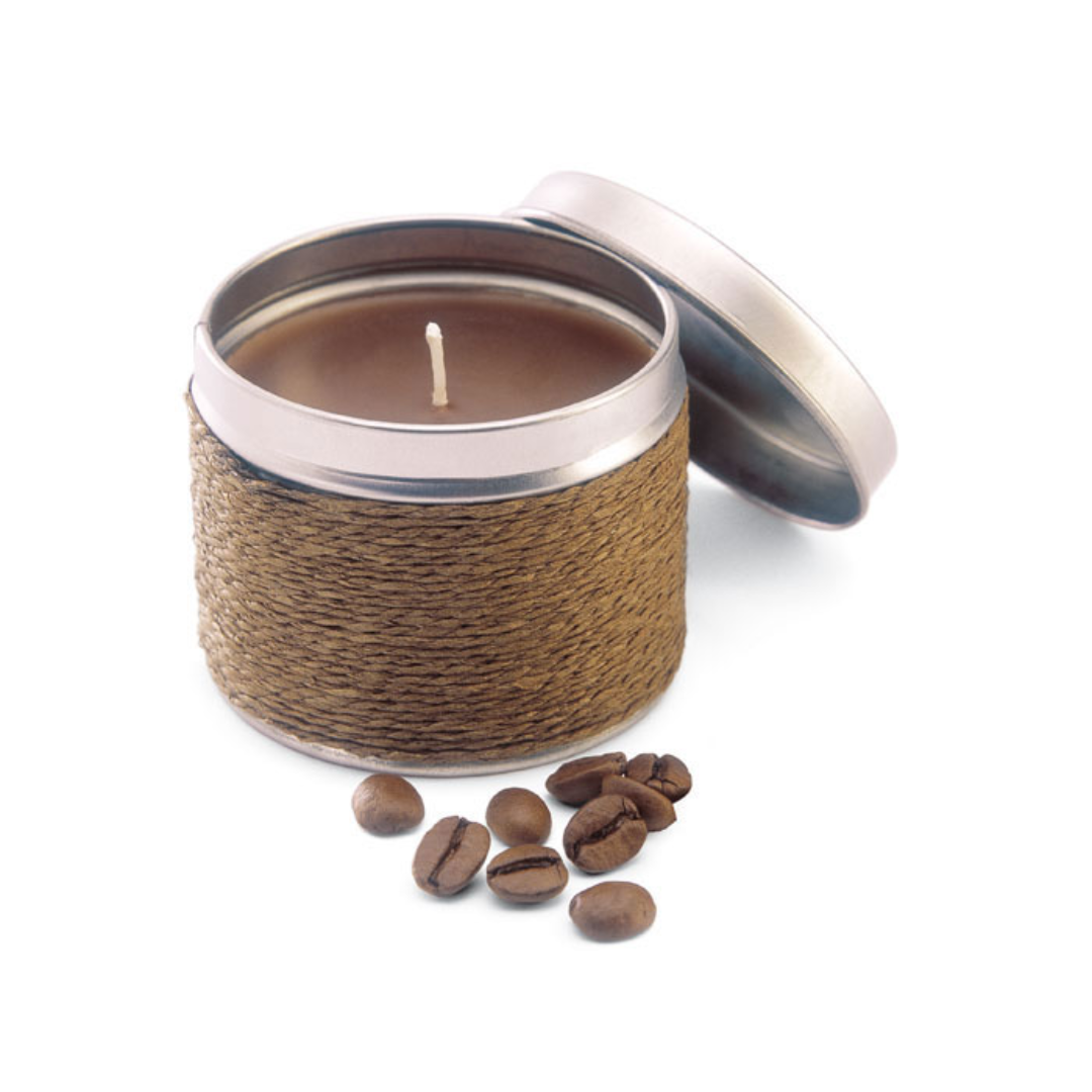 Gadget with logo Candle DELICIOUS Fragranced candle in decorative tin box. Available color: White, Beige, Yellow, Lime, Orange, Brown Dimensions: Ø6X4,2 CM Height: 4.2 cm Diameter: 6 cm Volume: 0.314 cdm3 Gross Weight: 0.107 kg Net Weight: 0.092 kg Magnus Business Gifts is your partner for merchandising, gadgets or unique business gifts since 1967. Certified with Ecovadis gold!