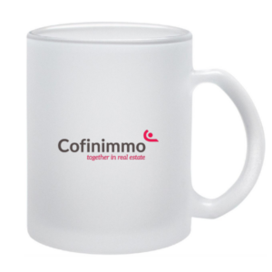 Mug with logo SUBLIMATT Mug in matt glass with logo 300 ml capacity with special coating for sublimation. Available color: White Dimensions: Ø8X9,5 CM Height: 9.5 cm Diameter: 8 cm Volume: 1.265 cdm3 Gross Weight: 0.371 kg Net Weight: 0.34 kg Magnus Business Gifts is your partner for merchandising, gadgets or unique business gifts since 1967. Certified with Ecovadis gold!