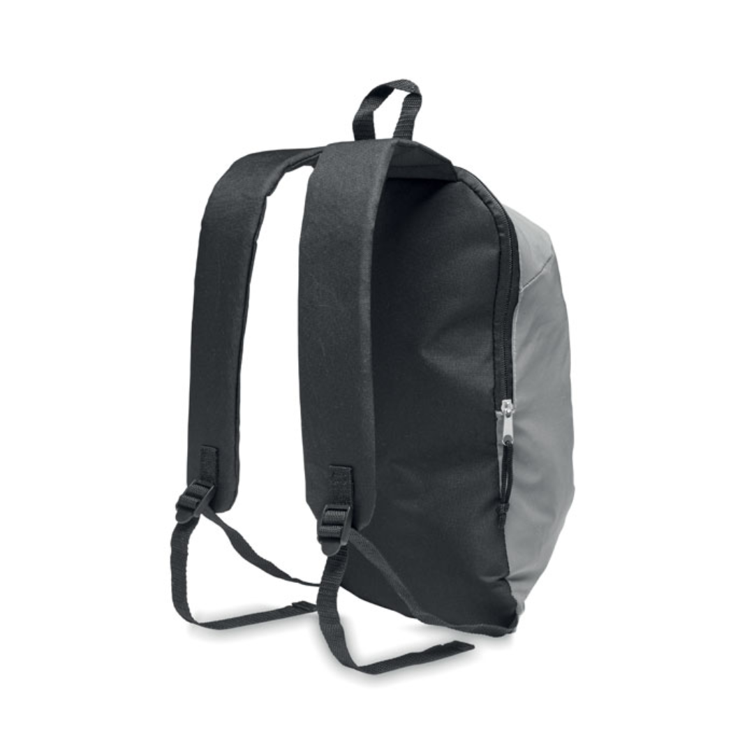 Gadget with logo Backpack VISIBACK Backpack with logo with the front in high reflective polyester with zippered outside pocket and for comfort a padded back section in 600D polyester. Available color: Matt Silver Dimensions: 22X10X39 CM Width: 10 cm Length: 22 cm Height: 39 cm Volume: 1.796 cdm3 Gross Weight: 0.172 kg Net Weight: 0.143 kg Magnus Business Gifts is your partner for merchandising, gadgets or unique business gifts since 1967. Certified with Ecovadis gold!