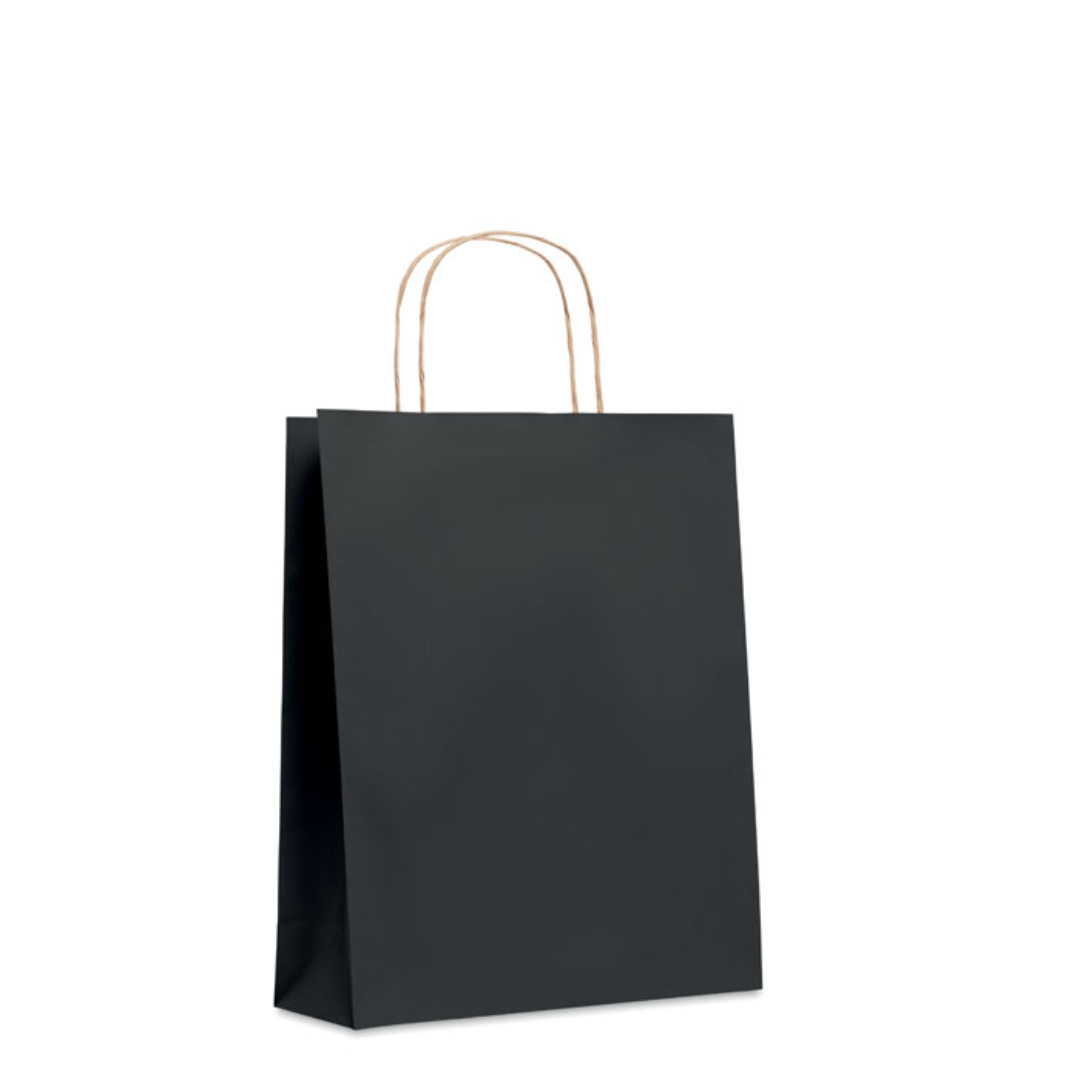 Gadget with logo Bag PAPER TONE M Medium Gift paper (50% recycled) bag with logo. 90 gr/m². Made in EU. Convenient to use carrying items while shopping. Available color: Blue, Red, Beige, Green, White, Black Dimensions: 25X11X32 CM Width: 11 cm Length: 25 cm Height: 32 cm Volume: 0.257 cdm3 Gross Weight: 0.039 kg Net Weight: 0.037 kg Magnus Business Gifts is your partner for merchandising, gadgets or unique business gifts since 1967. Certified with Ecovadis gold!