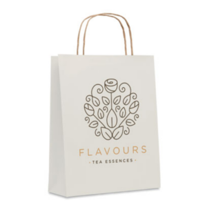 Gadget with logo Bag PAPER TONE S Small Gift paper (50% recycled) bag with logo. 90 gr/m². Made in EU. Convenient to use carrying items while shopping. Available color: White, Red, beige, Green, Blue, Black Dimensions: 18X8X21 CM Width: 8 cm Length: 18 cm Height: 21 cm Volume: 0.151 cdm3 Gross Weight: 0.023 kg Net Weight: 0.021 kg Magnus Business Gifts is your partner for merchandising, gadgets or unique business gifts since 1967. Certified with Ecovadis gold!