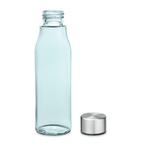 Water bottle with logo VENICE Glass drinking bottle with logo with stainless steel lid. Capacity: 500 ml. Leak free. Not suitable for carbonated drinks. Available color: Transparent Blue, Transparent White Prevent waste and use a glass drinking bottle instead of the regular plastic ones. The glass makes it not only reusable, but also fully recyclable. Keep this bottle with you throughout the day to stay hydrated. Keep you water fresh and clean. Magnus Business Gifts is your partner for merchandising, gadgets or unique business gifts since 1967. Certified with Ecovadis gold!
