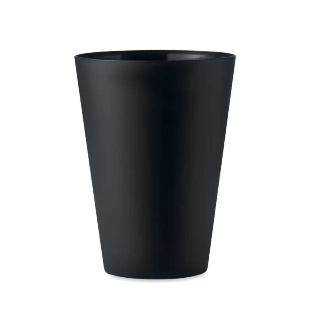 Cup with logo 300ml FESTA LARGE Reusable PP cup with logo with frosted finish. Capacity: 300 ml. Using reusable drinkware is a sustainable choice to help preventunnecessary waste. With throw away plastics becoming less popular, these reusable cups are the perfect solution to any event, party and festival. Available color: Transparent White, White, Black Dimensions: Ø7.5X10.5CM Height: 10.5 cm Diameter: 7.5 cm Volume: 0.061 cdm3 Gross Weight: 0.017 kg Net Weight: 0.015 kg Magnus Business Gifts is your partner for merchandising, gadgets or unique business gifts since 1967. Certified with Ecovadis gold!