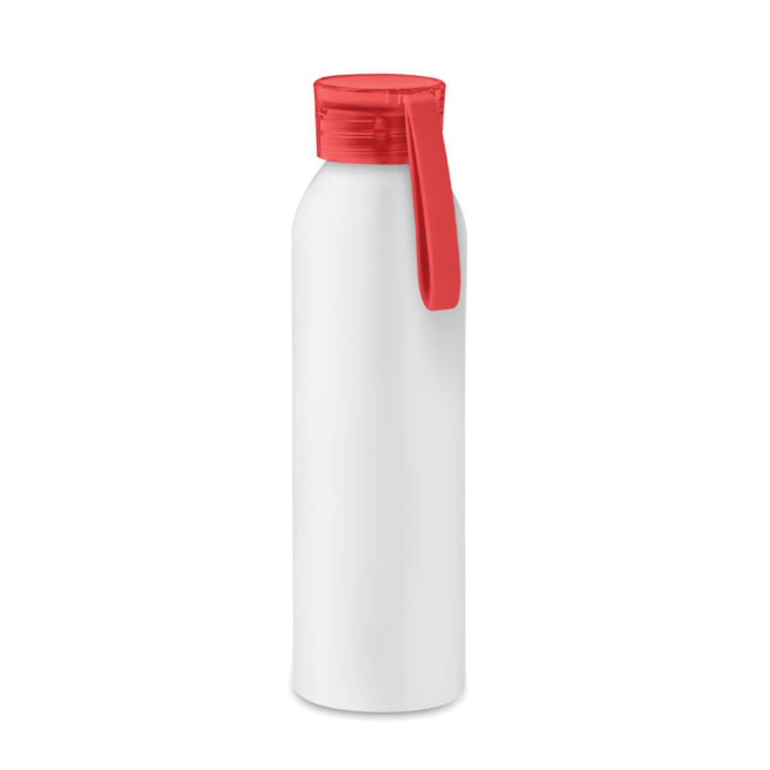 Water bottle with logo NAPIER Single wall aluminium water bottle with logo with PS lid and silicone hanger. Capacity: 600 ml. Leak free. A simple and lightweight bottle is ideal for daily use and thus great to increase your brand exposure. It is important to stay hydrated during the day, so fill this flask with water and keep it with you to stay healthy. Available color: Red, Green, Royal Blue, White, Matt Silver, Black, White/Blue, White/Black, White/Red Dimensions: Ø6X23CM Height: 23 cm Diameter: 6 cm Volume: 1.2 cdm3 Gross Weight: 0.116 kg Net Weight: 0.1 kg Magnus Business Gifts is your partner for merchandising, gadgets or unique business gifts since 1967. Certified with Ecovadis gold!