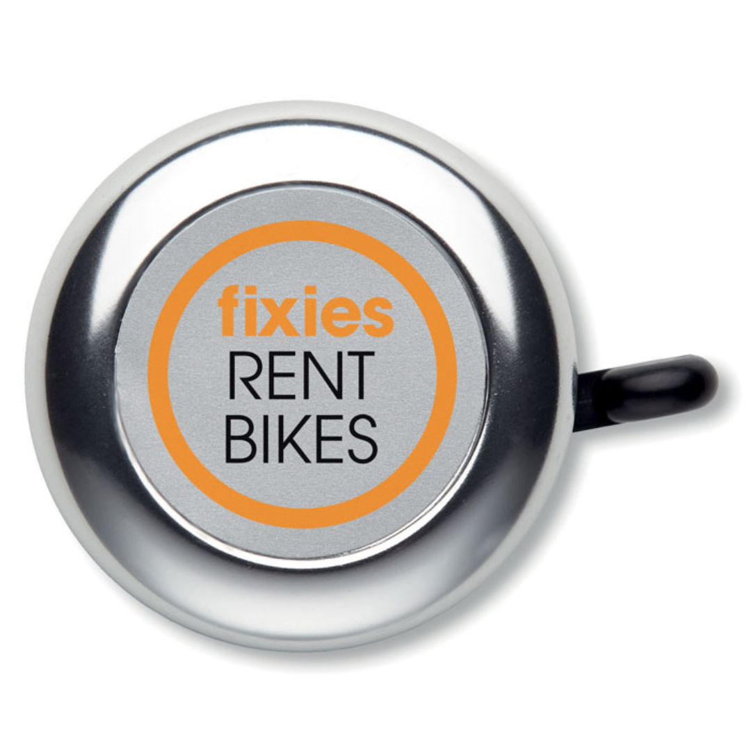 Gadget with logo Bicycle bell RINGRING Bicycle bell with logo made of aluminium and ABS. Available color: Shiny Silver, Black, Red, Blue Dimensions: Ø5,5X5 CM Height: 5 cm Diameter: 5.5 cm Volume: 0.249 cdm3 Gross Weight: 0.048 kg Net Weight: 0.034 kg Magnus Business Gifts is your partner for merchandising, gadgets or unique business gifts since 1967. Certified with Ecovadis gold!