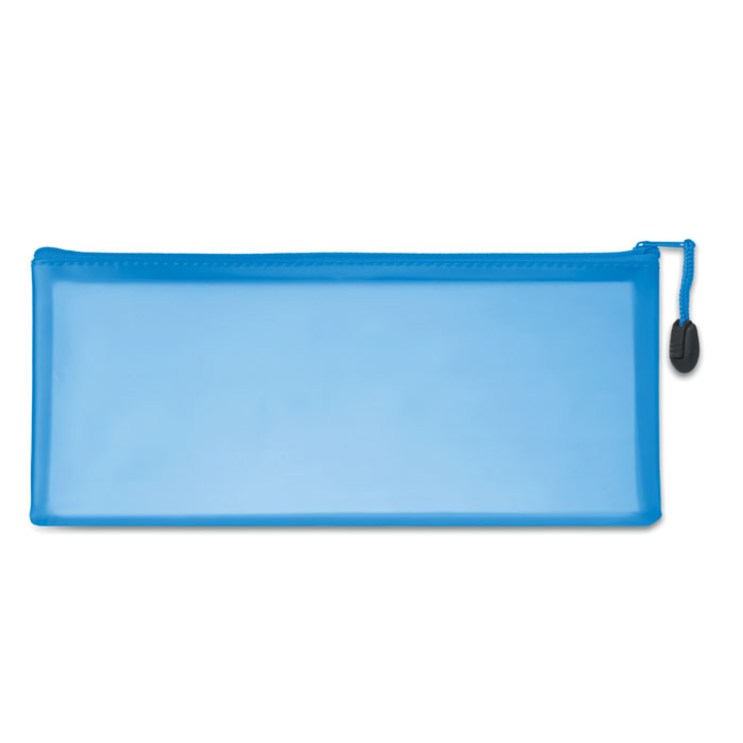 Gadget with logo Pencil case GRAN Big pencil case with logo. Made out of PVC. The perfect transparent pencil case to store your pencils in. Available color: Blue Dimensions: 25X10,5CM Width: 10.5 cm Length: 25 cm Volume: 0.147 cdm3 Gross Weight: 0.032 kg Net Weight: 0.028 kg Magnus Business Gifts is your partner for merchandising, gadgets or unique business gifts since 1967. Certified with Ecovadis gold!