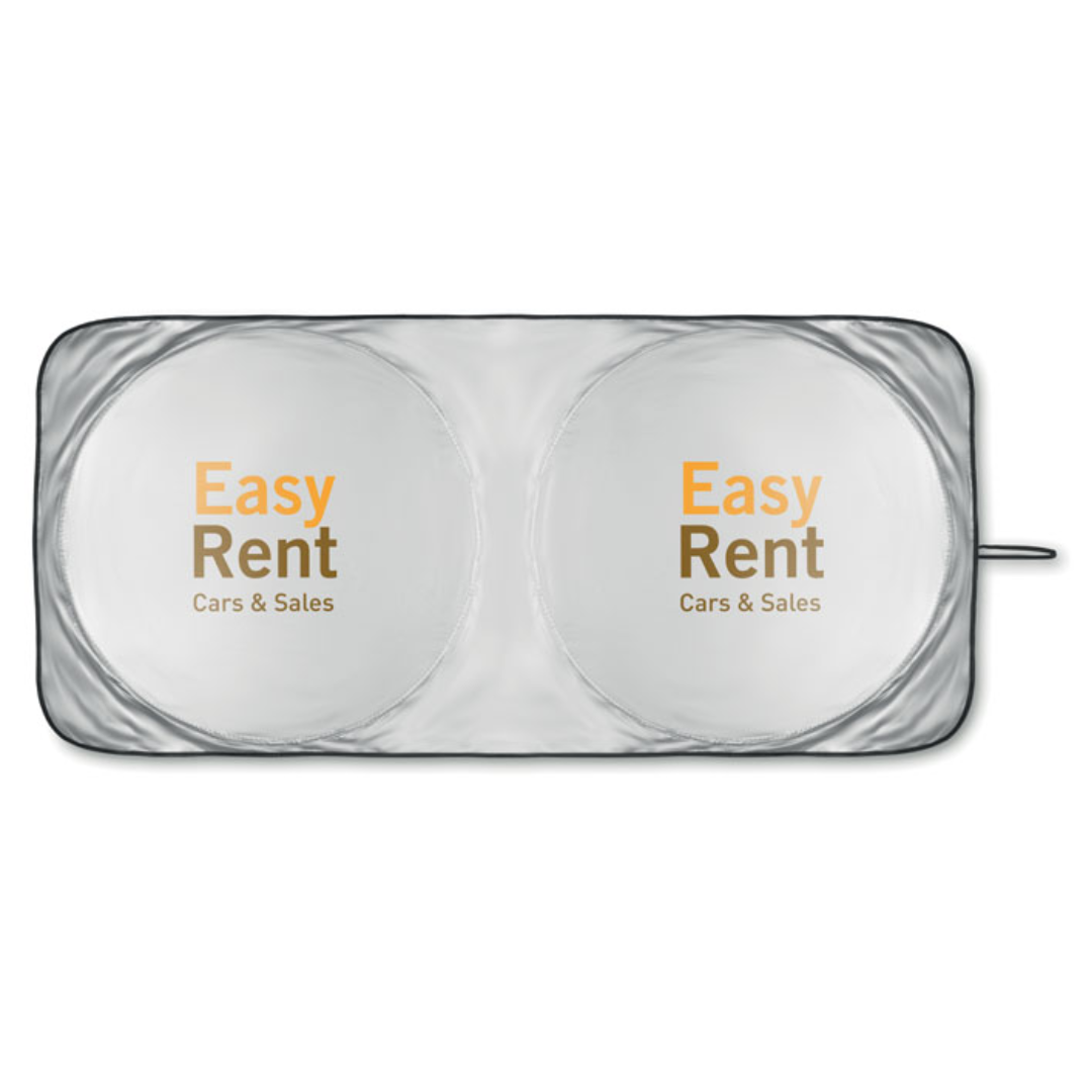 Gadget with logo Sun car visor OMBRA POUCH Foldable sun car visor with logo in 170T polyester including pouch. Available color: Matt Silver Dimensions: 147X69CM Width: 69 cm Length: 147 cm Volume: 0.65 cdm3 Gross Weight: 0.132 kg Net Weight: 0.116 kg Magnus Business Gifts is your partner for merchandising, gadgets or unique business gifts since 1967. Certified with Ecovadis gold!