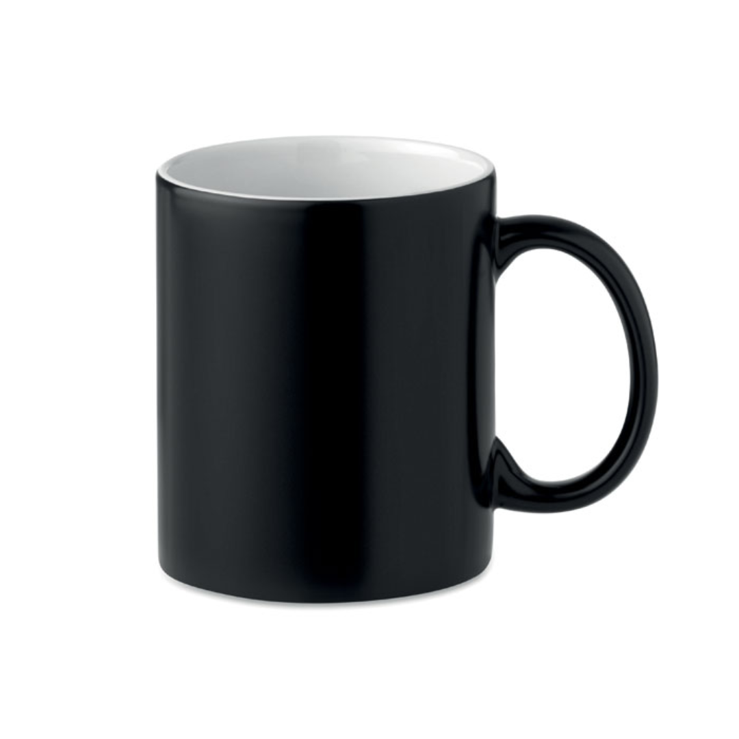 Mug with logo SUBLIDARK Ceramic mug with logo with special coating for sublimation. Capacity: 300ml. Mug changes colour to your personalized printing when pouring (at least) 50°C liquid into the mug. Individual packing in white carton box. Available color: Black Dimensions: Ø8X9 CM Height: 9 cm Diameter: 8 cm Volume: 1.2 cdm3 Gross Weight: 0.363 kg Net Weight: 0.317 kg Magnus Business Gifts is your partner for merchandising, gadgets or unique business gifts since 1967. Certified with Ecovadis gold!