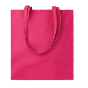 Gadget with logo Totebag COTTONEL COLOUR ++ Cotton shopping bag with long handles. 180 gr/m². Produced under a certified standard for the use of harmful substances in textile. Available color: Fuchsia, Red, Black, Orange, Lime, Dark Green, Yellow, Turquoise, Royal Blue, Blue, Dark Navy, White, Grey, Dark Grey Dimensions: 38X42 CM Width: 38 cm Height: 42 cm Volume: 0.363 cdm3 Gross Weight: 0.076 kg Net Weight: 0.069 kg Magnus Business Gifts is your partner for merchandising, gadgets or unique business gifts since 1967. Certified with Ecovadis gold!