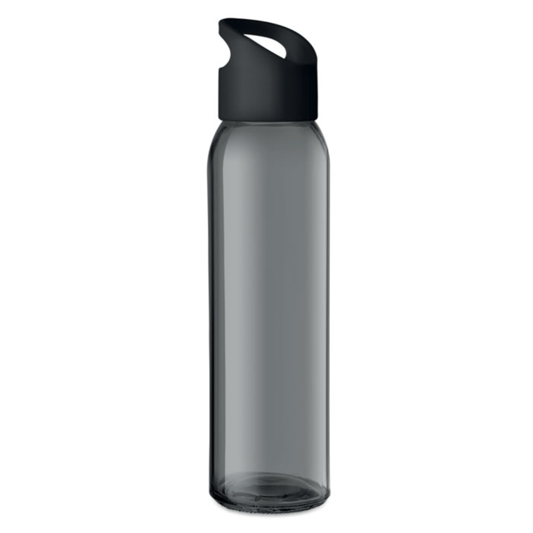 Water bottle with logo PRAGA Glass bottle with PP lid with hanging carrying loop. Not suitable for carbonated drinks. Capacity 470 ml. Leak free. Available color: Royal Blue, Black, Lime, White Dimensions: Ø6X25CM Height: 25 cm Diameter: 6 cm Volume: 1.299 cdm3 Gross Weight: 0.375 kg Net Weight: 0.322 kg Magnus Business Gifts is your partner for merchandising, gadgets or unique business gifts since 1967. Certified with Ecovadis gold!