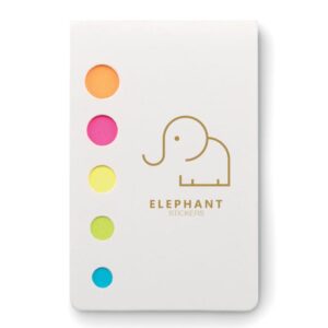 Sticky notes with logo MEMOSTICKY 5 Assorted sticky notes with logo colour page markers pad. Depending on the surface we can use embroidery, engraving, 360° imprint or screen print.