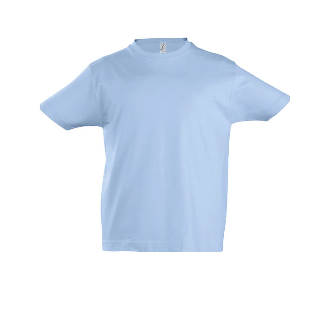 T-shirt with logo IMPERIAL KIDS Kids heavy T-shirt with logo in 190g/m², reinforced neck seam, ribbed collar with elastane. 2-6 years with side seam and tubular knit from 8 years. Fabric details: 190g/m2 single jersey, 100% semi-combed ring spun cotton. OEKO-TEX. Only sold with print. Sizes - 2 yrs: 86-94cm (M), 4 yrs: 96-104cm (L), 6 yrs: 106-116cm (XL), 8 yrs: 118-128cm (XXL), 10 yrs: 130-140cm (3XL), 12 yrs: 142-152cm (4XL). Depending on the surface we can use embroidery, engraving, 360° imprint or screen print.