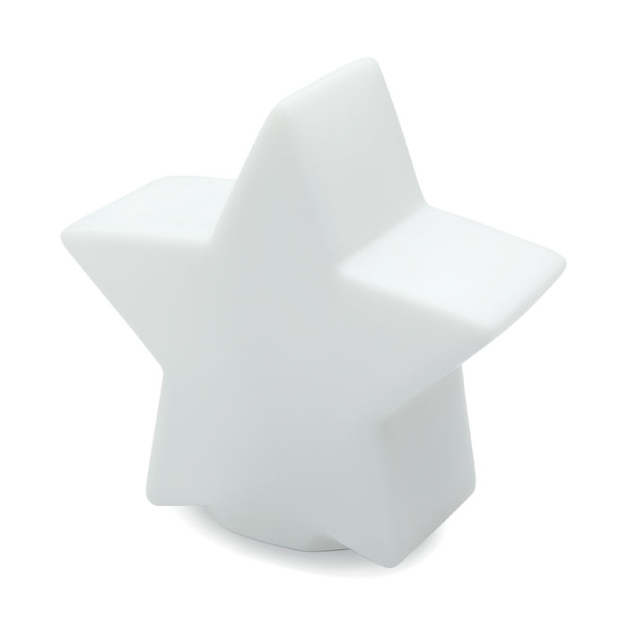 Christmas gadget Star shaped light LUMISTAR PVC LED colour changing light in star shape. Mood lights colours: white, blue, purple, red, yellow and green. 3 LR44 batteries included. Dimensions: 9X4X8,5CM Width: 4 cm Length: 9 cm Height: 8.5 cm Volume: 0.479 cdm3 Gross Weight: 0.075 kg Net Weight: 0.056 kg Magnus Business Gifts is your partner for merchandising, gadgets or unique business gifts since 1967. Certified with Ecovadis gold!