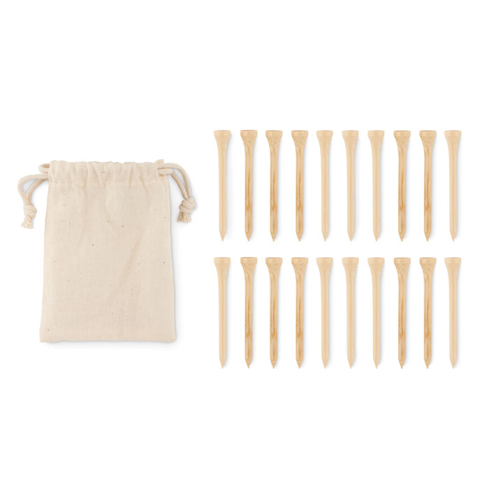 BIRDIE 20 bamboo golf tees set with logo  |Magnus Business Gifts