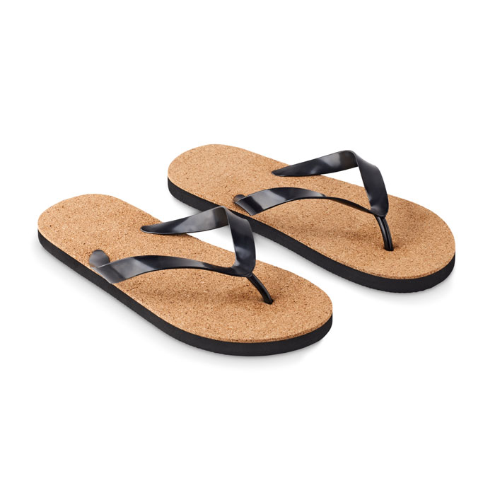 BOMBAI L Cork beach slippers L with logo  |Magnus Business Gifts