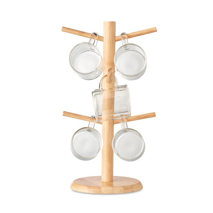 Gadget with logo Bamboo holder set BOROCUPS - Image 3