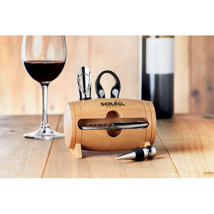 Wine accessoire with Logo Wooden stand BOTA – Image 5