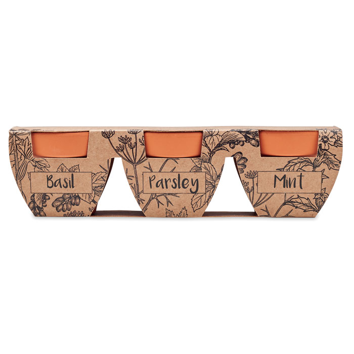 Gadget with logo 3 herb pot set FLOWERPOT – Image 2