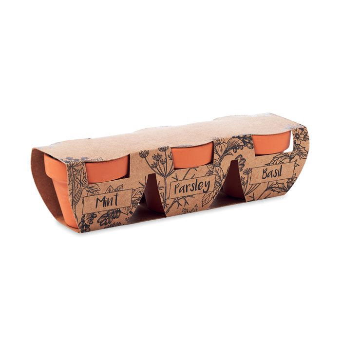 Gadget with logo 3 herb pot set FLOWERPOT – Image 3