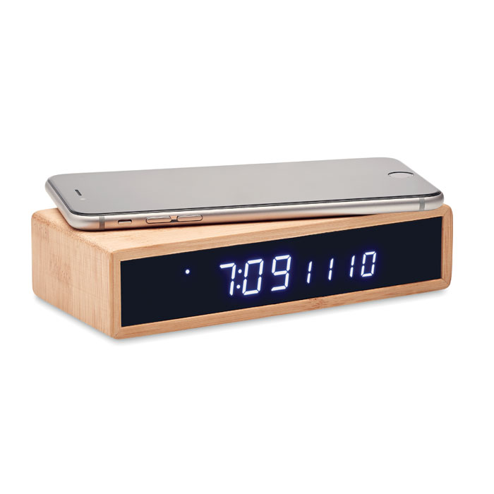 Wireless charger with logo alarm clock MORO – Image 4