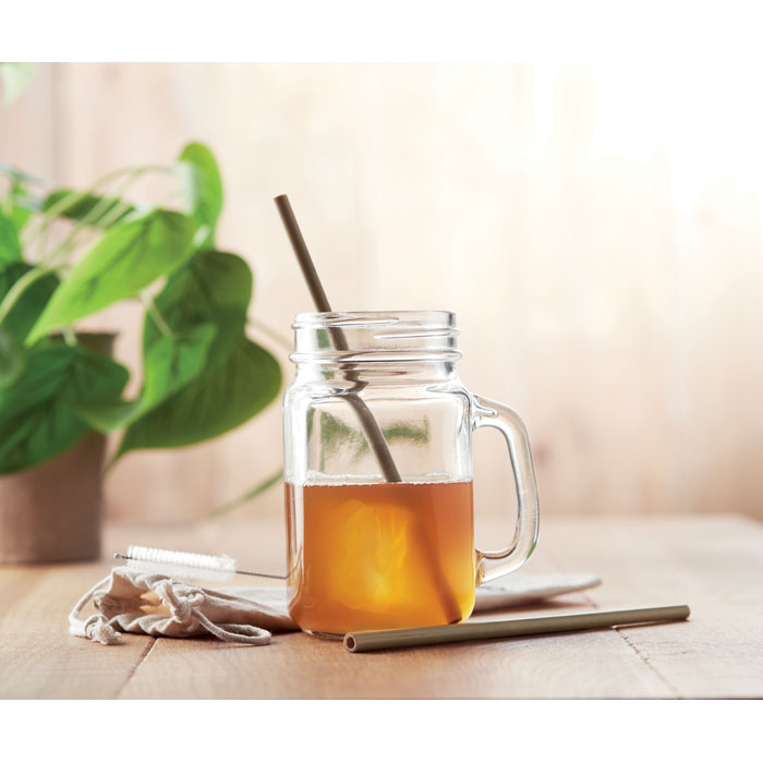 Gadget with logo Straw set NATURAL STRAW – Image 4