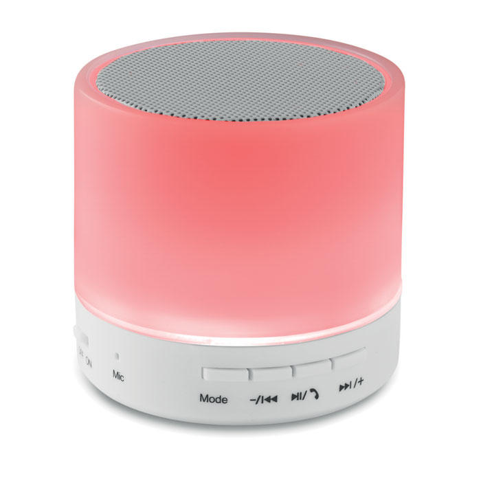 Audio gadget with logo Bluetooth speaker ROUND WHITE – Image 3