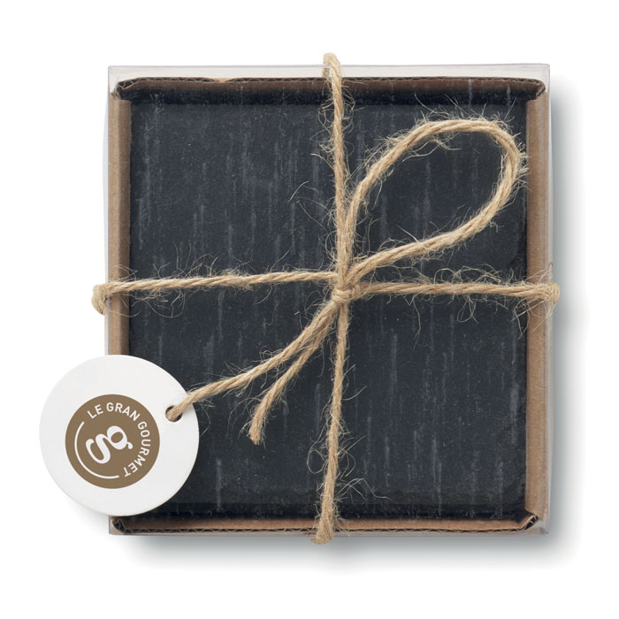 Wine accessoire with logo Apéro coasters SLATE4 - Image 5
