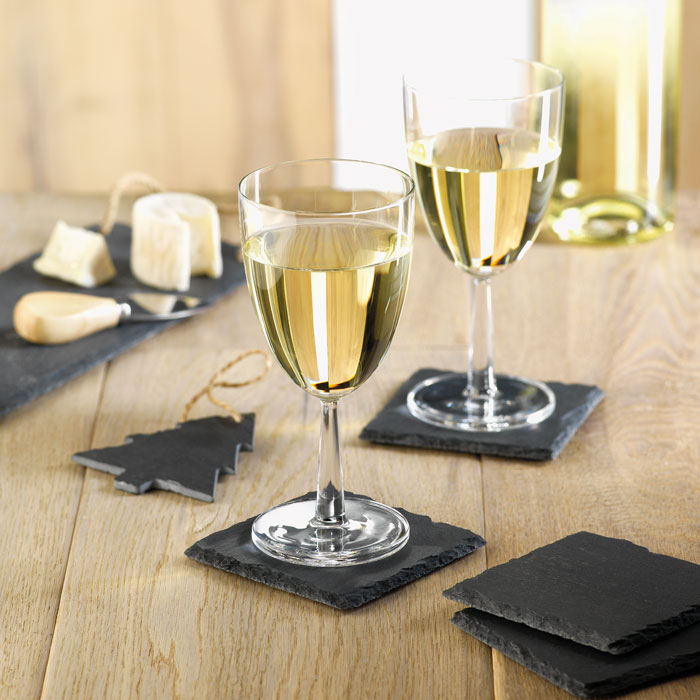 Wine accessoire with logo Apéro coasters SLATE4 - Image 3