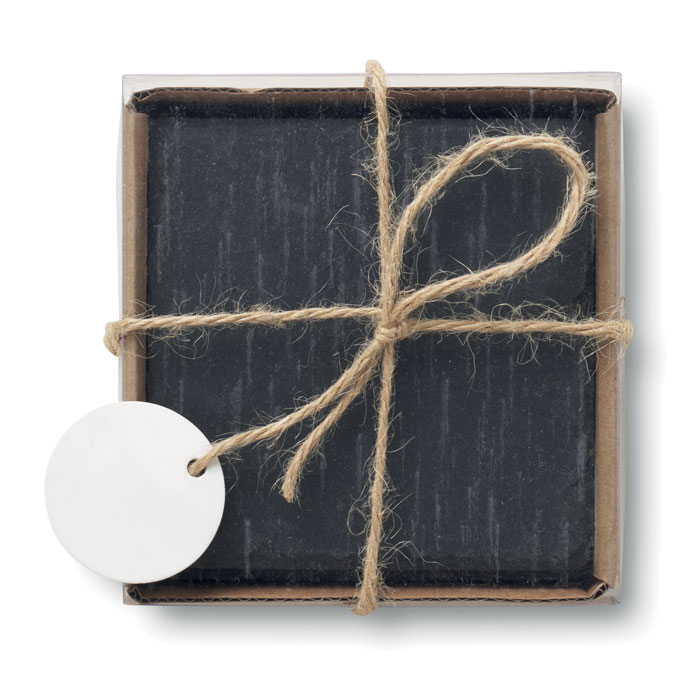 Wine accessoire with logo Apéro coasters SLATE4 - Image 6