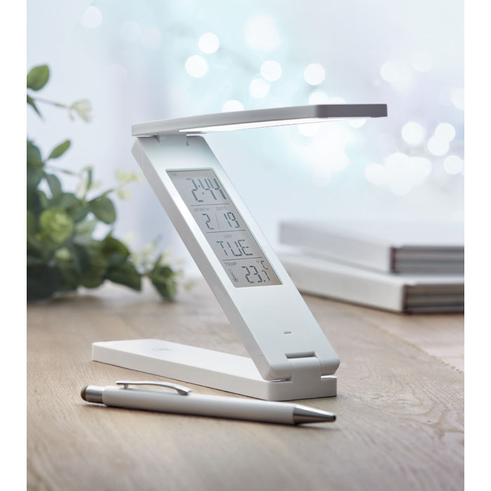 Gadget with logo Desktop lamp weather station ZETA - Image 3