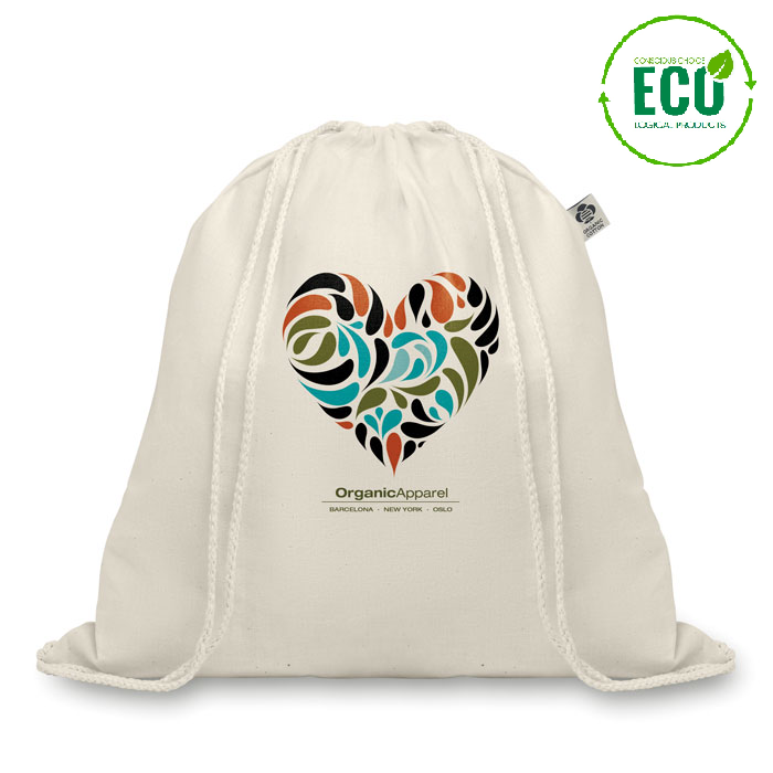 Drawstring bag with logo ORGANIC HUNDRED