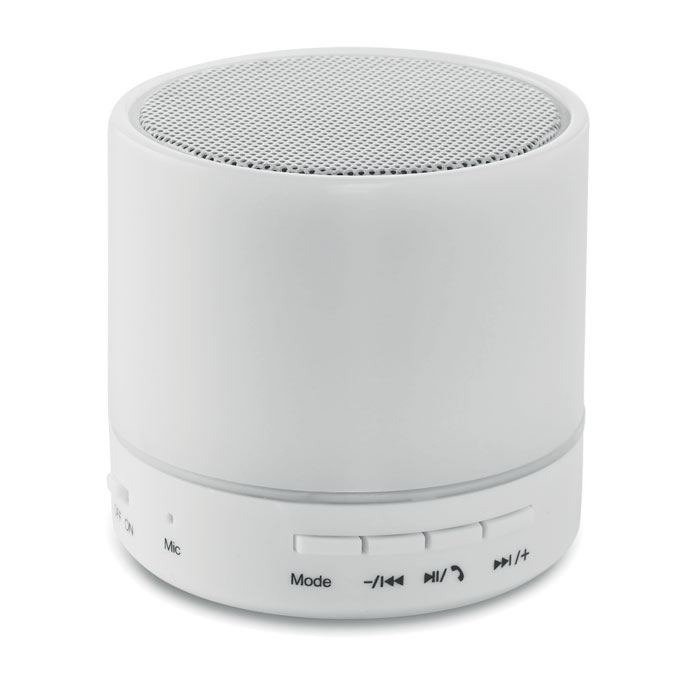 Audio gadget with logo Bluetooth speaker ROUND WHITE – Image 2