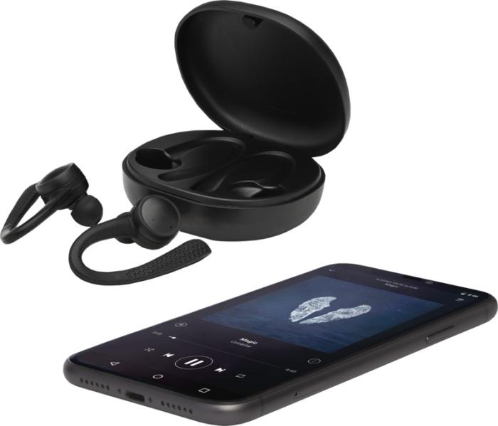 Audio gadget with logo Bluetooth earbuds Quest – Image 4