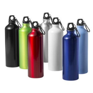 Water bottle with logo Pacific 770 ml This sturdy water bottle with logo is made out of lightweight aluminium. Provides 770 ml of hydration anywhere, anytime. This single-walled bottle has a twist-on lid and offers enough space for adding logos. Depending on the surface we can use embroidery, engraving, 360° imprint or screen print.