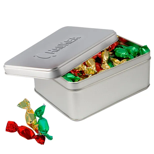 Sweets with logo Metallic tin