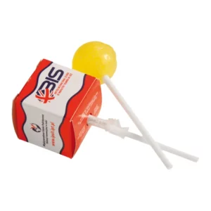 Lollipop with logo in personalized box Fantastic lollipop in a personalized box printed with logo Small gift, big gesture. A lollipop in a full colour printed box. Mixed in various standard fruit flavors. Magnus Business Gifts is your partner for merchandising, gadgets or unique business gifts since 1967. Certified with Ecovadis gold!